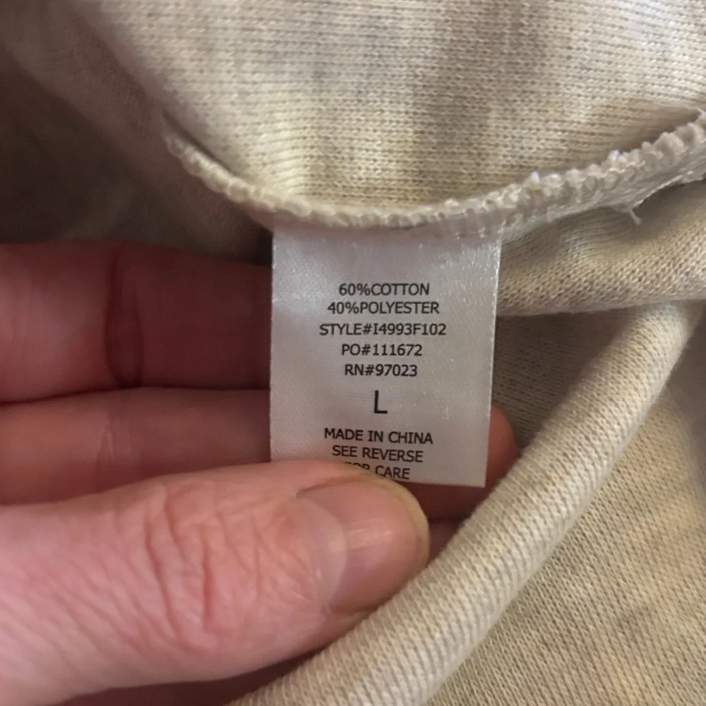 Pretty Rebel Beige/Oatmeal Long Sleeve Top EUC Size Large - Picture 9 of 10